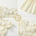 Girls' summer dress: new korean style baby girl's printed dress with doll collar, pure cotton summer dress for little girls