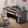 Modern home computer desk with lock, office desk, simple executive desk, office staff desk, student desk, wooden desk