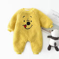 Newborn baby autumn/winter fleece-lined long-sleeve romper - cute cartoon design, super adorable winter outfit, outdoor bodysuit