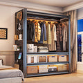 For homeopen shelf wardrobe simple perforated board coat rack floor-standing multi-layer steel storage shelf