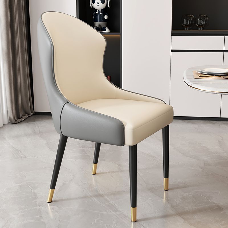 Dining chair - modern minimalist home restaurant chair, comfortable backrest, iron art dining table chair, nordic light luxury hotel chair