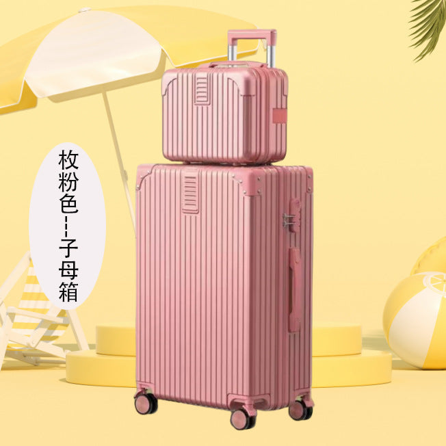 Retro suitcase large capacity high value trolley case universal wheel password case student suitcase leather case wholesale