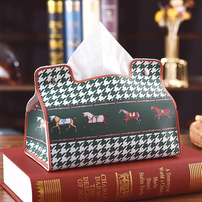 Light luxury atmosphere home pumping carton kitchen bedroom living room dining room universal tissue box car leather napkin box