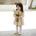 Girls' spring dress: new floral print ruffle collar princess dress for baby girls, spring and autumn little girl's skirt, children's clothing