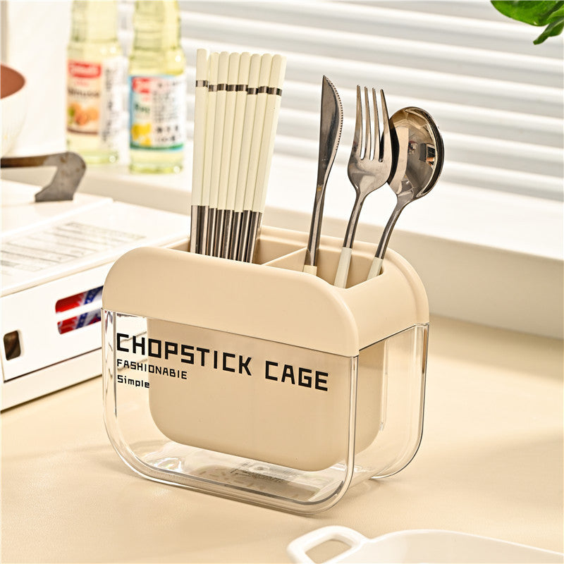Chopstick cage for home kitchen high-looking chopstick storage box wall-mounted chopstick barrel countertop drain storage rack