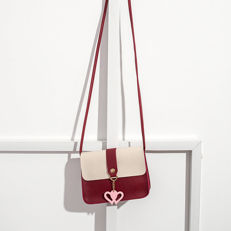 Heart-shaped pendant small square bag 2021ladies bag  women's bag women's hair wholesale Korean version messenger bag