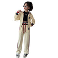 Girls' spring and autumn outfit set - new trendy style for girls, stylish spring jacket for older children, fashionable spring sportswear for kids