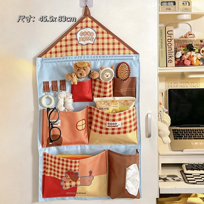 Storage hanging bag student dormitory bedside sundry bag multi-functional bed curtain wall door back wall hanging hanging storage bag