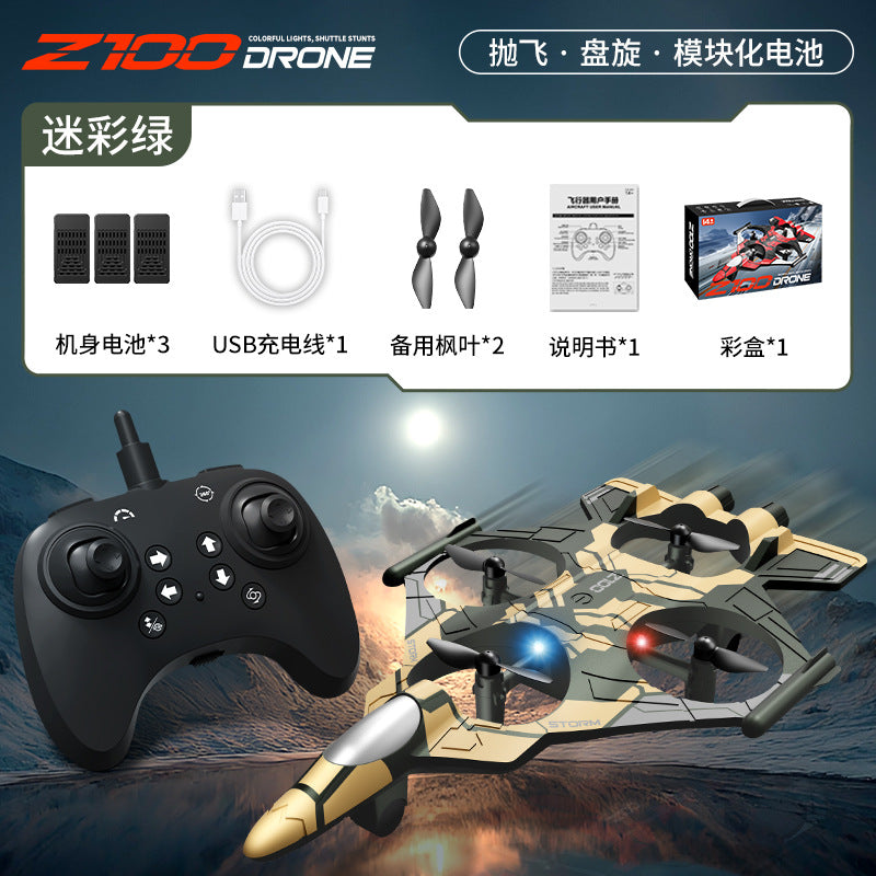 z100 quadcopter combat drone - four-axis with lights, stunt capabilities, hovering, and altitude hold - remote control aircraft at a low price