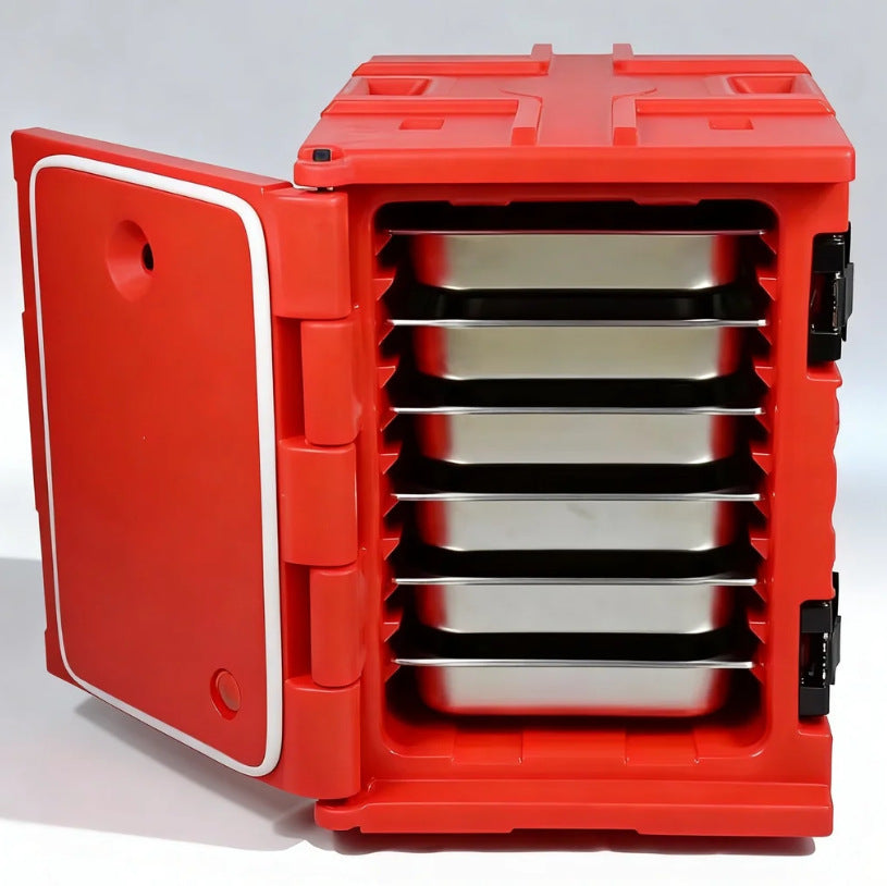Big export-grade large capacity push-pull collapsible insulated food warmer box with insulated cutlery set