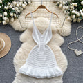 Pure desire sexy hot girl suspender hip skirt summer design sense stereo flower waist ruffles knittingdress