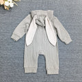 Spring & fall baby cute rabbit jumpsuit pit cotton long sleeves hooded romper newborn cute outing romper