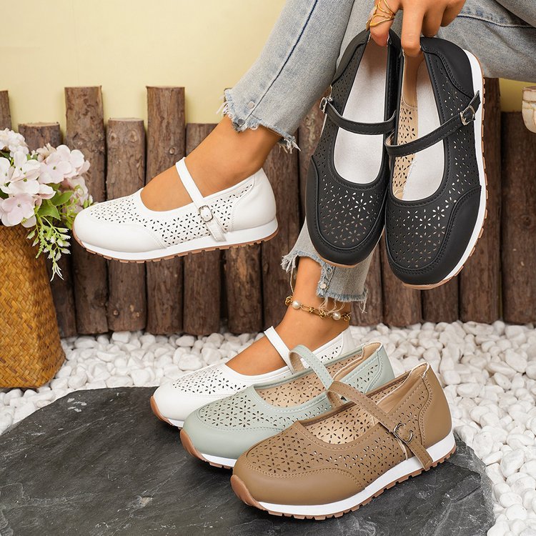 autumn new arrival: plus-size hollow-out women's flats for cross-border e-commerce. sizes 36-43 available. wholesale options available. dropshipping to  and
