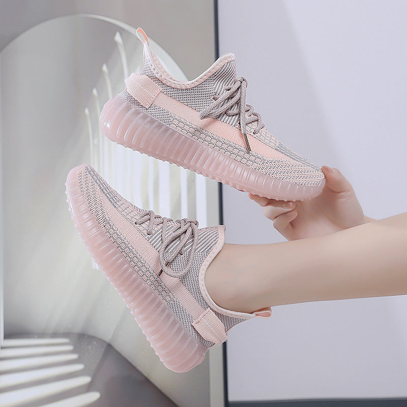 2025 new flyknit mesh women's shoes - summer breathable casual sneakers, versatile dad shoes, trendy athletic shoes