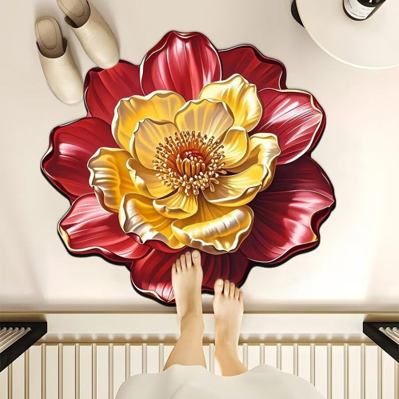 3d three-dimensional flower diatom mud floor mat bathroom absorbent mat toilet door non-slip quick-drying foot mat door mat