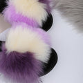 Export amazon new arrival imitation fox raccoon raccoon fur slippers cotton slippers fur fur slippers flats flip flops