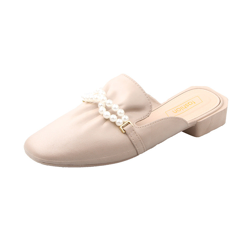 2025k-stylefashion half slippers for women summeroutwear baotoupopular lazy flatseasiest for match slip-on women's slippers summer
