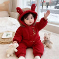 Newborn cute romper baby winter onesie - thickened cartoon crawling suit for autumn and winter, suitable for both boys and girls