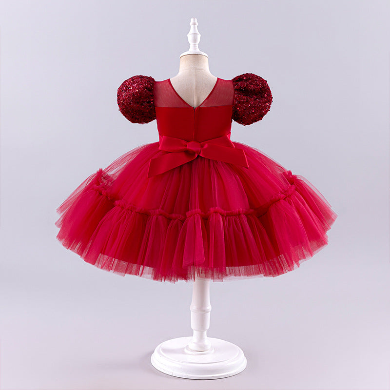 Christmas baby dress 1st birthday dress baby sequin prom costume birthday tutu princess dress