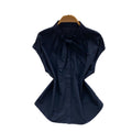 French sweet sleeveless breathable tie-up blouse - women's summer commute style, yellow design, age-defying top