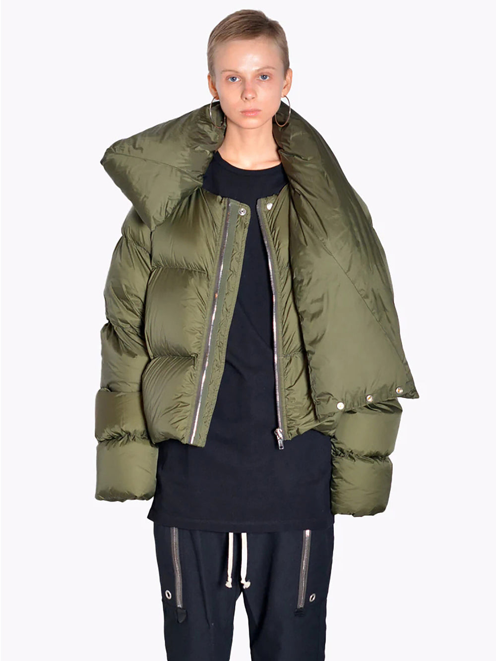 e-commerce: european and american winter women's fashion high-neck scarf design cotton-padded jacket