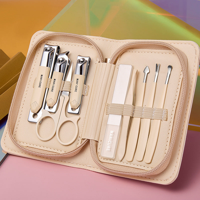 Portable stainless steel nail clipper set - angled edge nail clippers, grooming & beauty tools, nail nipper & scissors set