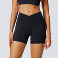new arrival sports shorts for women outwear peach butt tight yoga shorts cross waistband sexy fitness pants