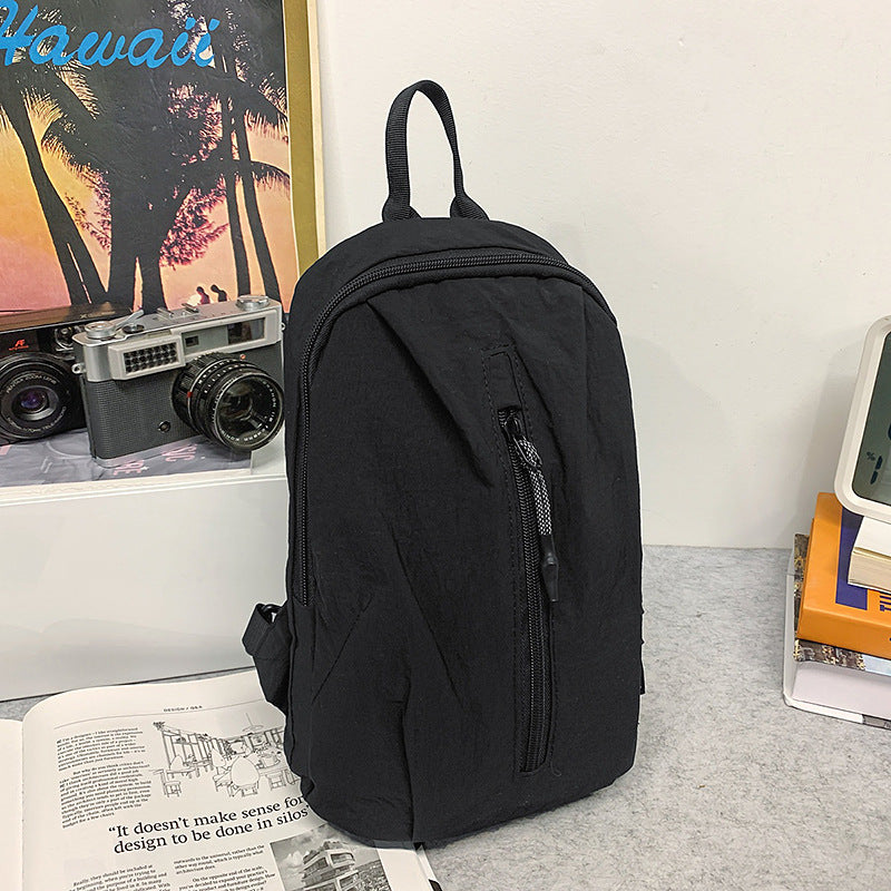 New large-capacity spring outing lightweight small backpack outdoor sports cycling breast bag Korean version versatile trend messenger bag