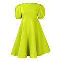 C8631 european and american style women's summer  short-sleeve elegant round neck high-waisted flared evening gown export dress