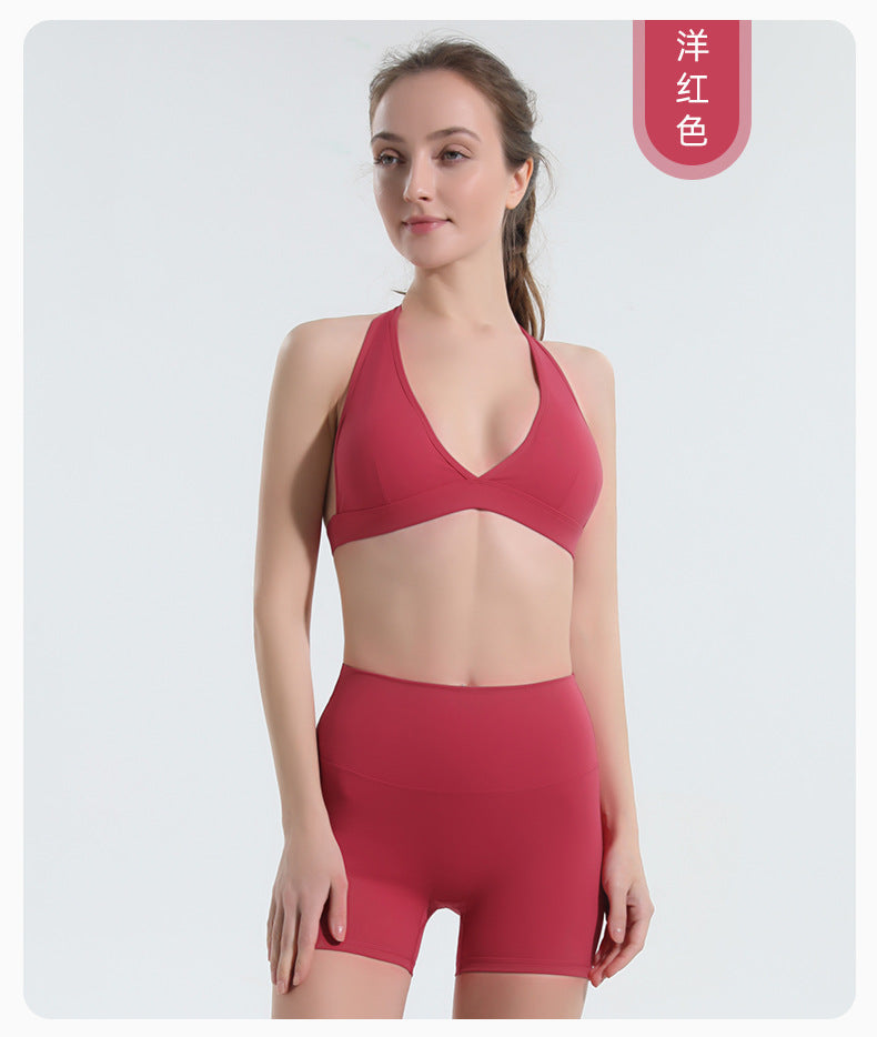 Anti-sagging seamless sports bra for women, professional shockproof breathable wireless running bra, yoga sports bra