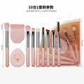 Portable makeup brush set - multifunctional mini travel kit with foldable storage, includes concealer, eyeshadow, and other brushes