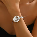 Open bangle wholesale - european & american cross-border trendy jewelry - geometric spiral high-end bracelet - women's statement alloy bangle
