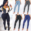 Wish ripped jeans women's sexy tight pants cross-border fashion stretch jeans plus size skinny jeans pants