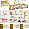New arrival cross-border engineering rail car scene toy plug-in rail toy car educational kids electric rail toy