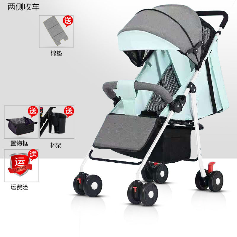 Baby stroller - convertible pushchair, lightweight & foldable, one-click fold, four-wheel design for easy walking, suitable for ages 0-3 years