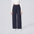Amazon 2025 autumn new women's cross-border fashion casual solid color pocket loose fit suit pants - versatile and stylish