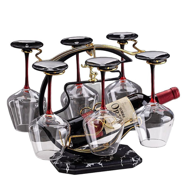 Creative wine glass rack ornament set - new home bar stemware holder, upside down wine glass rack, premium wine rack, barware