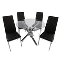Tempered glass dining table set - modern luxury dining chairs - premium dining table and chair combination for home use