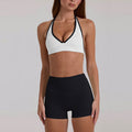New arrival yoga clothes high waist hip lifting and abdominal control shorts three-quarter pants suspenders beautiful back running sports intimates bra suit