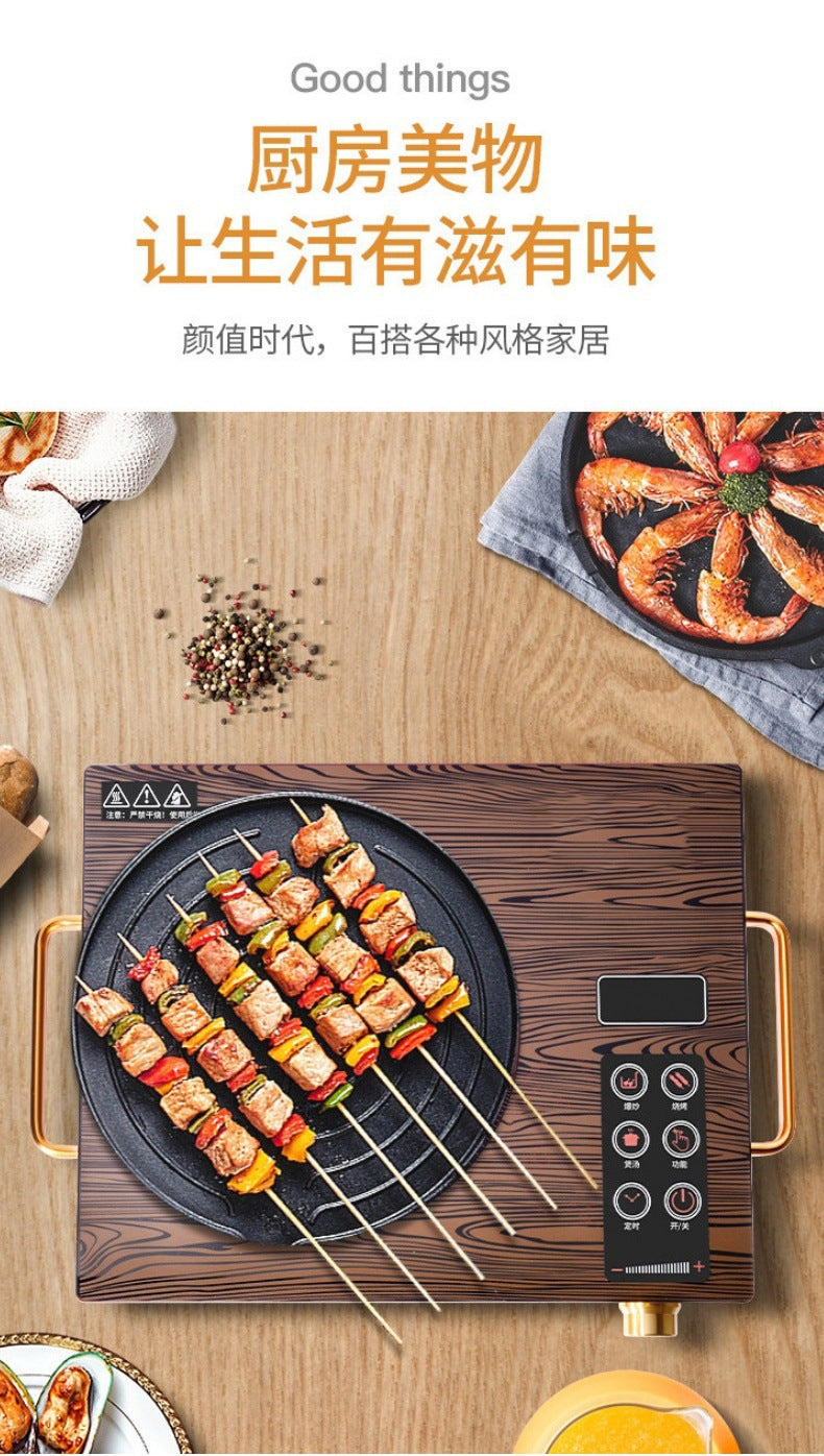 Smart electric ceramic stove aluminum alloy cross-border american standard 2200w high power non-pick pot light wave induction cooker electric stove