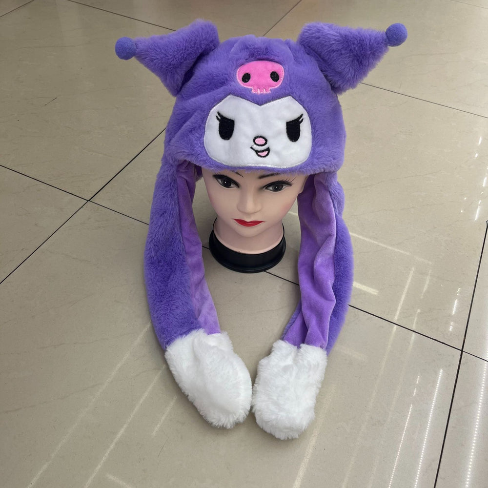 popular airbag that can move when pinching the ears, cartoon rabbit hat, various wholesale luminous children's toys, family hats