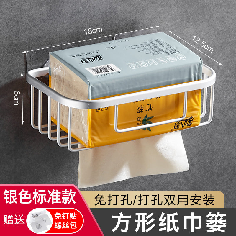 No punching paper towel holder, toilet roll paper, hand paper basket, toilet paper reel, paper towel pumping space aluminum gold black silver