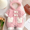 8-12 months baby winter clothes newborn lambswool fleece sweater romper baby fleece-lined thickened bodysuit