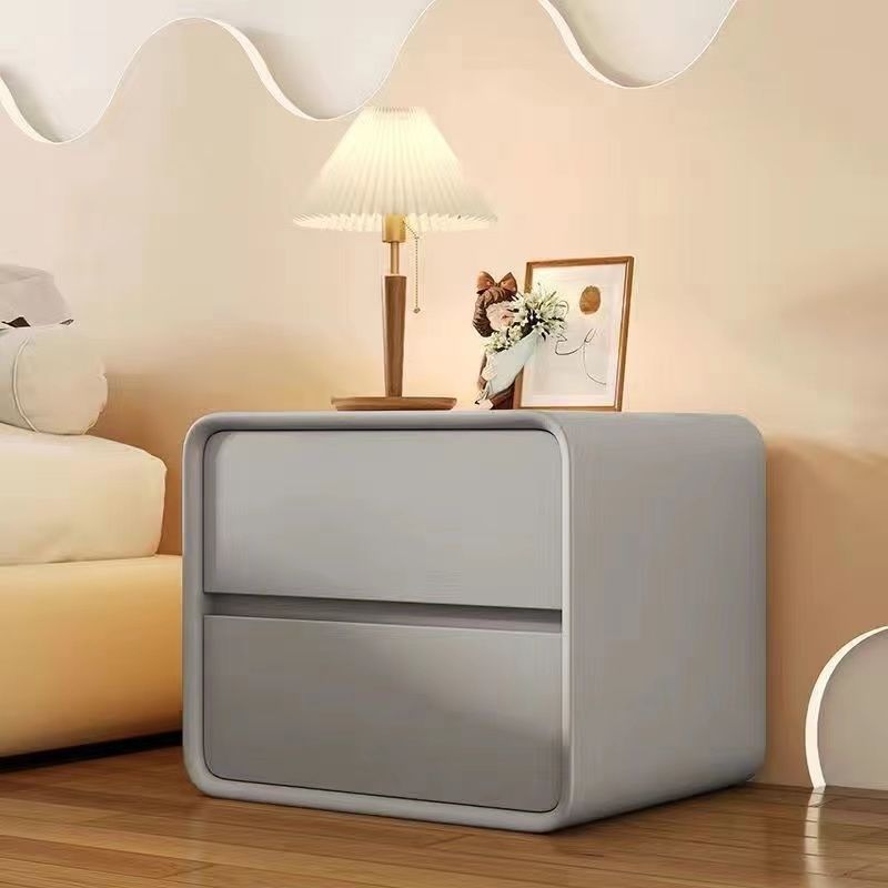 Cream style modern simple bedside table small storage bedside cabinet new solid wood popular bedroom installation-free for home