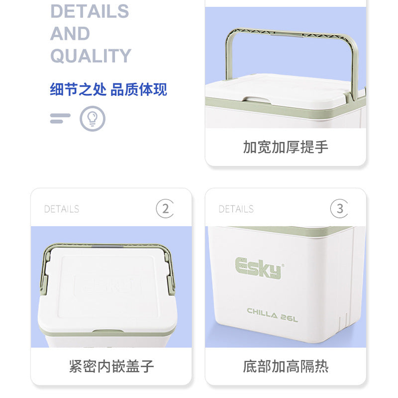 Esky 26l outdoor cooler box - portable insulated ice chest for camping, storage, and fresh food preservation - wholesale