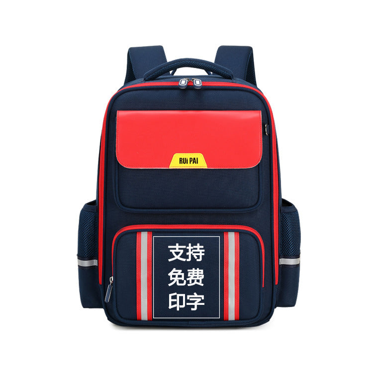 School bag children's primary school grades 3 to 6 multi-compartment large-capacity load reduction spine protection school bag spot custom printing logo