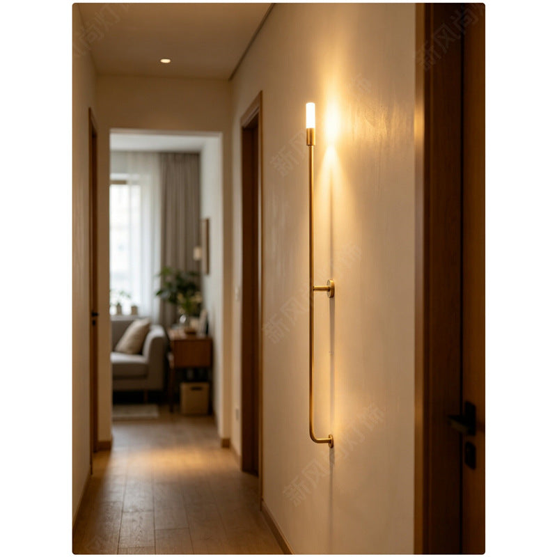 Accessible luxury normcore long pole wall lamp house living room background wall lamp hotel lobby lamp bedroom bedside atmosphere lamp