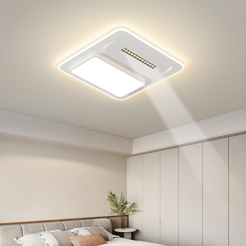 Living room ceiling light rectangular modern simple ultra-thin round bedroom light led full spectrum lighting package