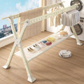 Foldable clothes drying rack - floor standing, indoor/outdoor use - aluminum alloy, extendable rod, perfect for balconies, bedrooms, and outdoor use - quilt drying solution