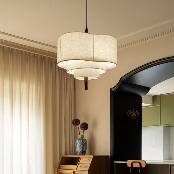 [Strict selection] French medieval dining room chandelier, Japanese-style wabi-sabi small living room lamp, retro-style fabric bedroom lamp